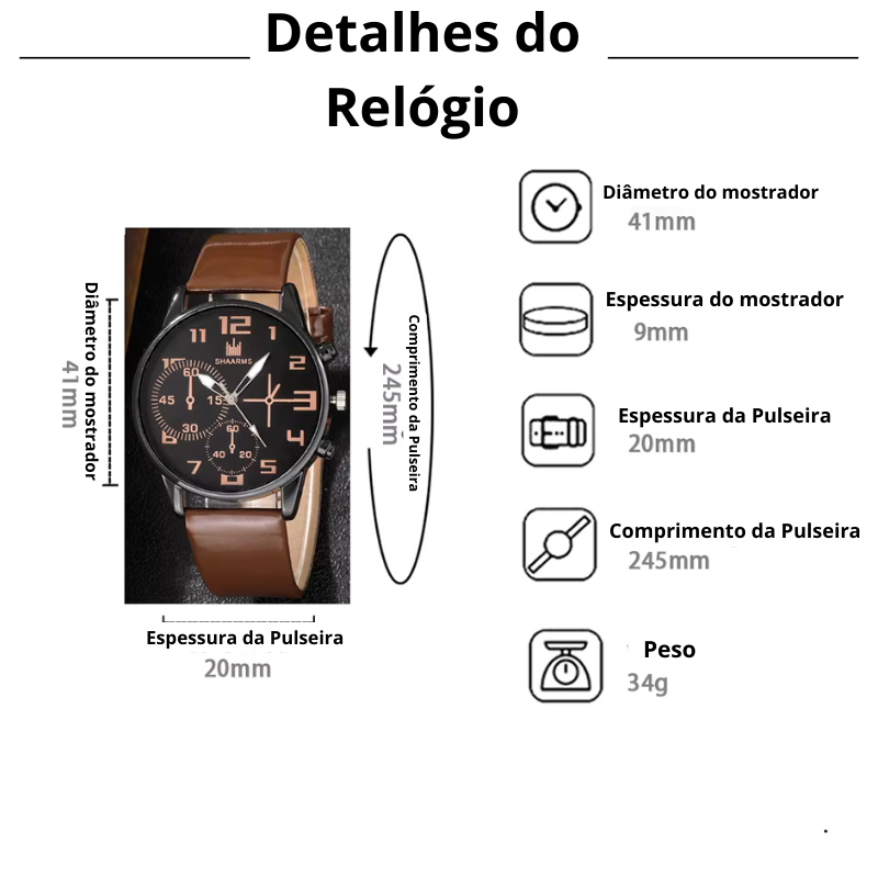 Kit Pulso Forte – Relógio + 4 Pulseiras